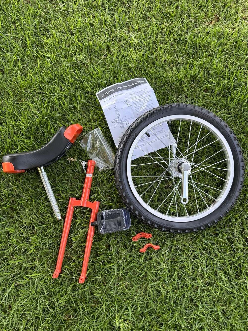 18-Inch Unicycle with Adjustable Seat and Chrome Rim